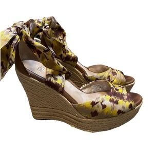 UGG Australia Wedge Espadrilles Women 7 EU 38 Wedge Ankle Tie Party Summer